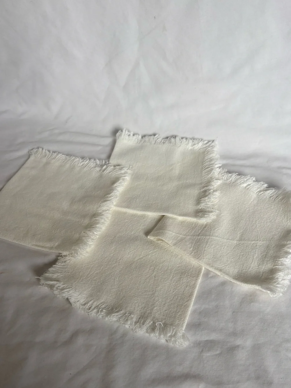 Vintage Hand Painted Linen Cocktail Napkins Set of 4 Orange Citrus MCM